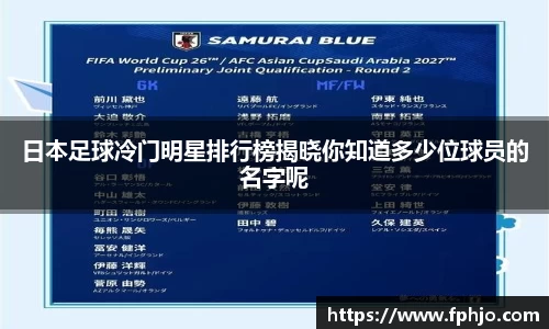 日本足球冷门明星排行榜揭晓你知道多少位球员的名字呢